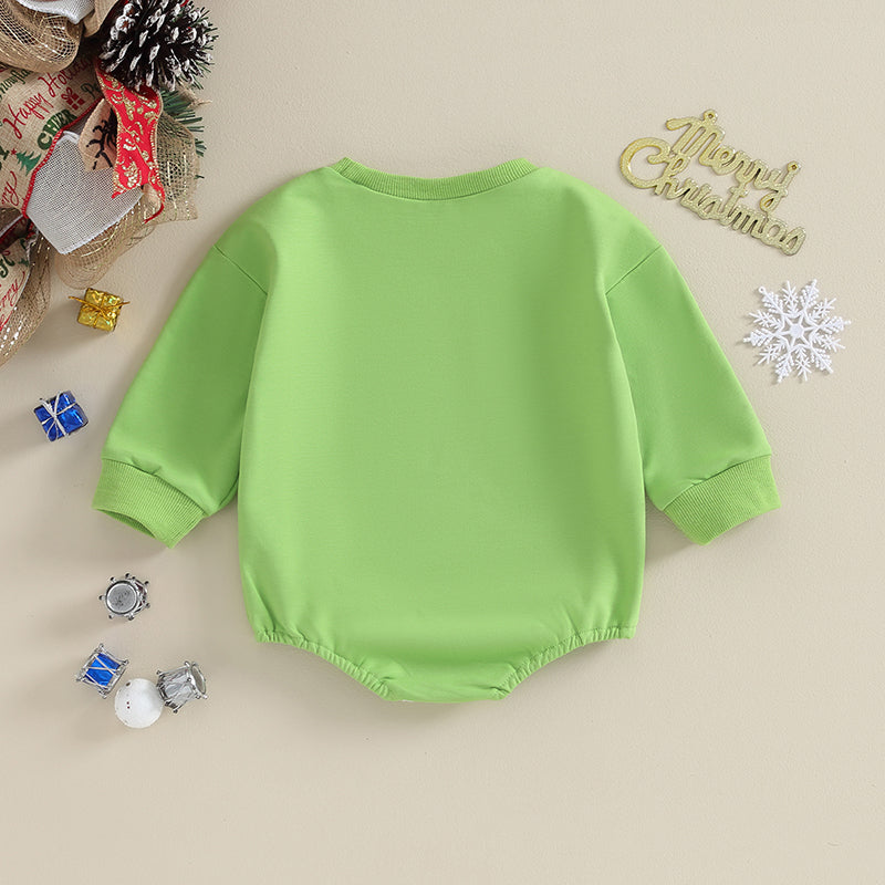 Newborn Baby Girl Boy Christmas Outfit Sweatshirt Oversized Bubble Romper Sweater Clothes
