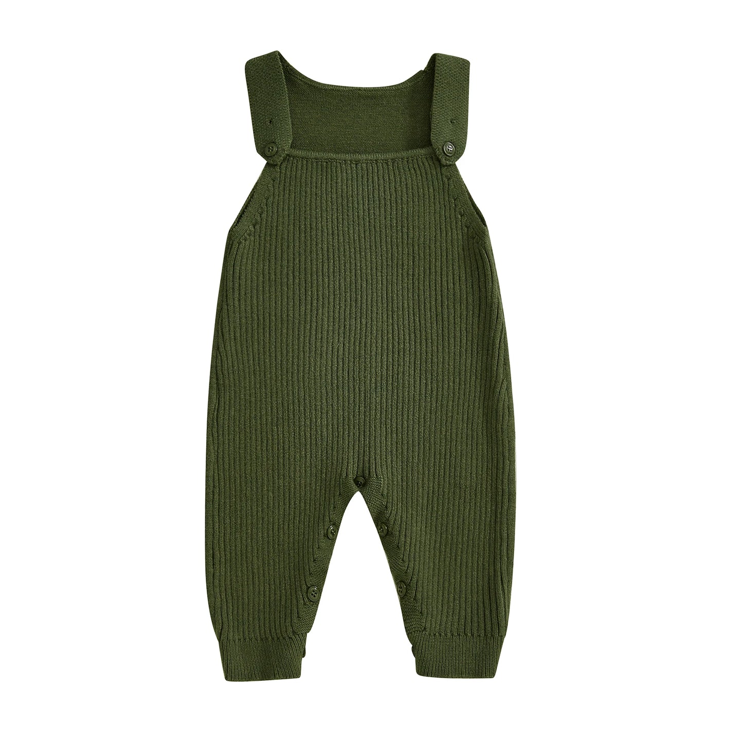 Baby Boys Knit Jumpsuits Sleeveless Square Neck Solid Color Rompers Overalls Outfit