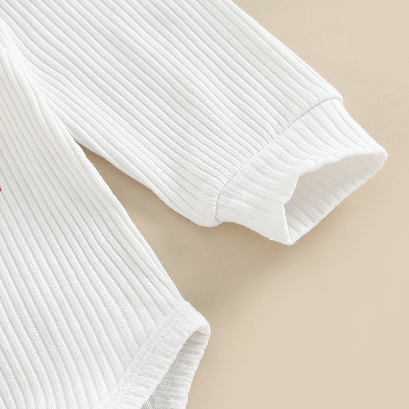 Baby Girls Christmas Outftit Long Sleeve Letters Print Santa Claus Print Flare Pants Headband