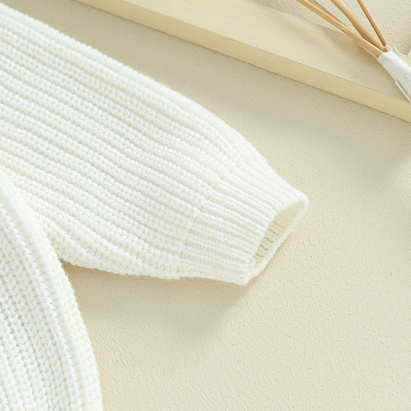 Baby Boy Girl New Year Outfit Long Sleeve Crewneck Letter Embroidery Sweater Tops Infant Winter Clothes