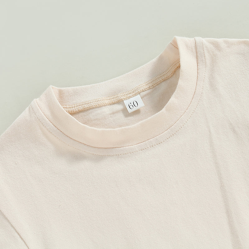 0-24M Baby Boys Girls Summer Casual Rompers Clothes Solid Short Sleeve O-neck Loose Jumpsuits Playsuits