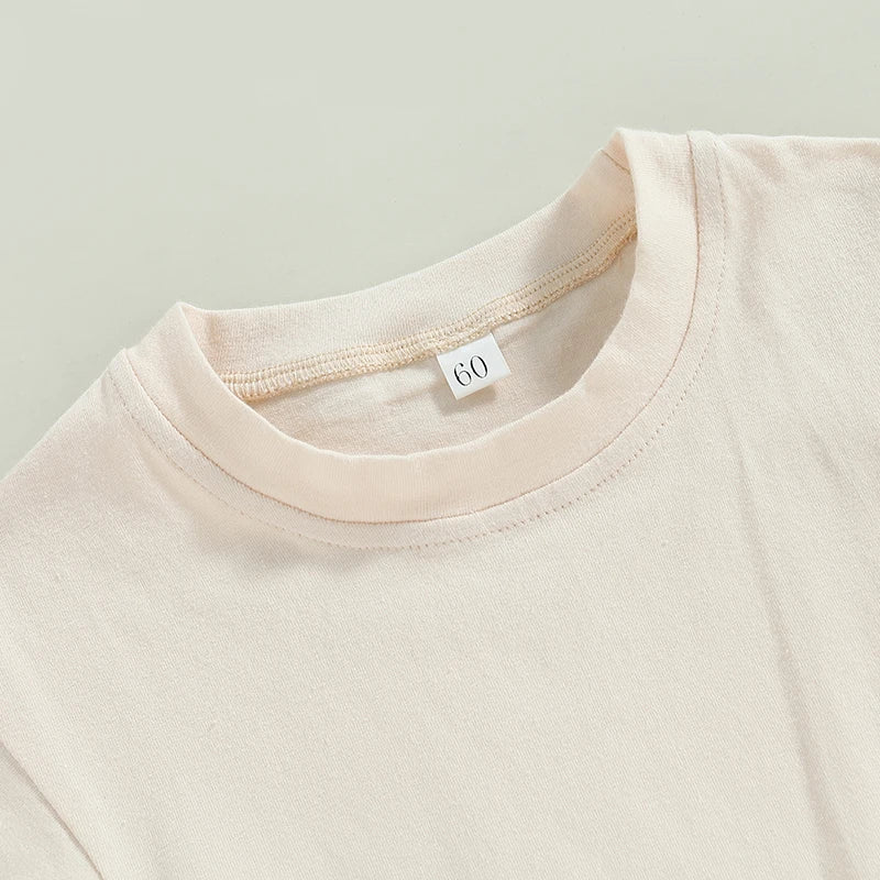 0-24M Baby Boys Girls Summer Casual Rompers Clothes Solid Short Sleeve O-neck Loose Jumpsuits Playsuits