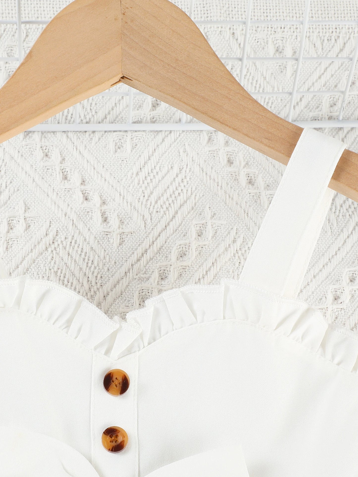 Girls Summer Outfits Bow Sleeveless Camisole and Elastic Cherry Embroidery Denim Shorts Set