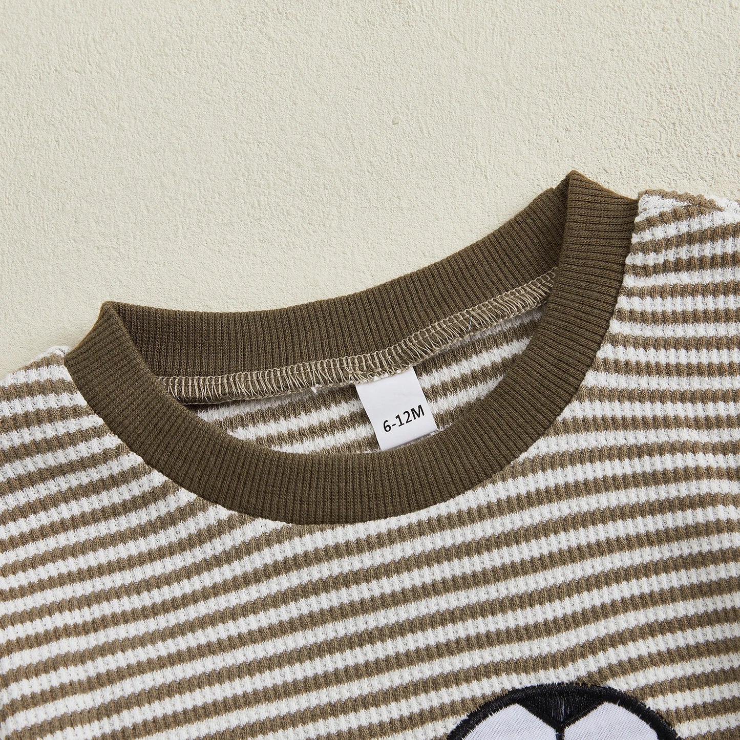 Lioraitiin Toddler Baby Boy Fall Outfit Rugby Embroidery Striped Long Sleeve Sweatshirt and Elastic Pants 2 Piece Clothes