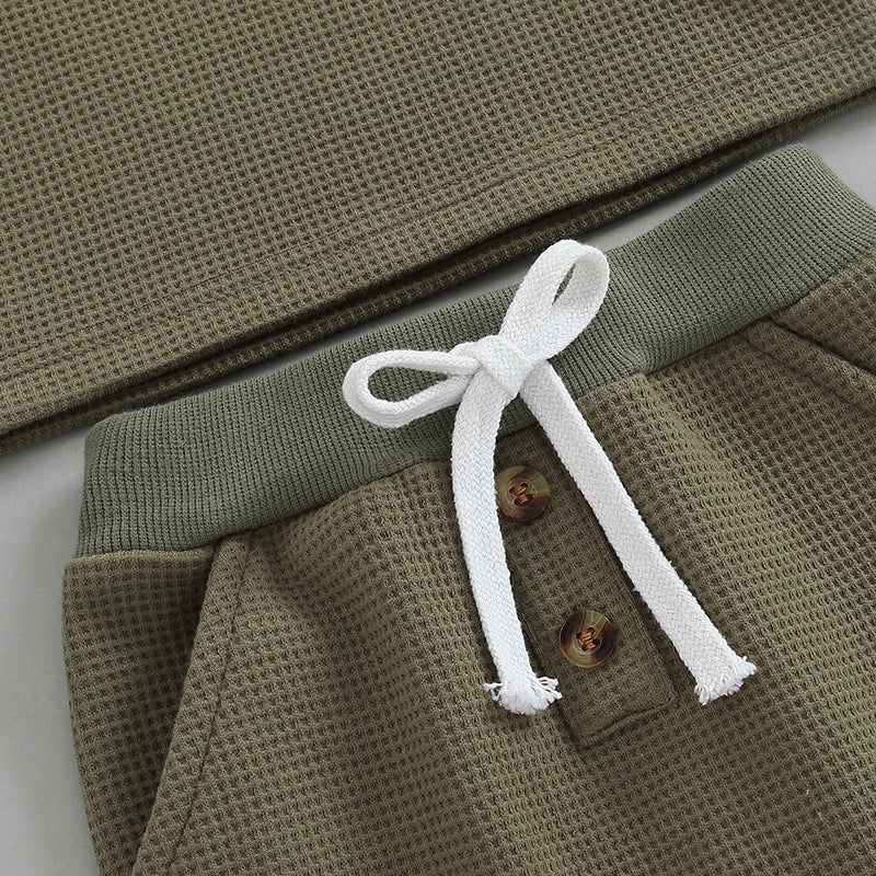 Casual Fall Winter Baby Boy Girl Clothes Set Newborn Infant Toddler Button Tops Pants Casual Outfits Clothing