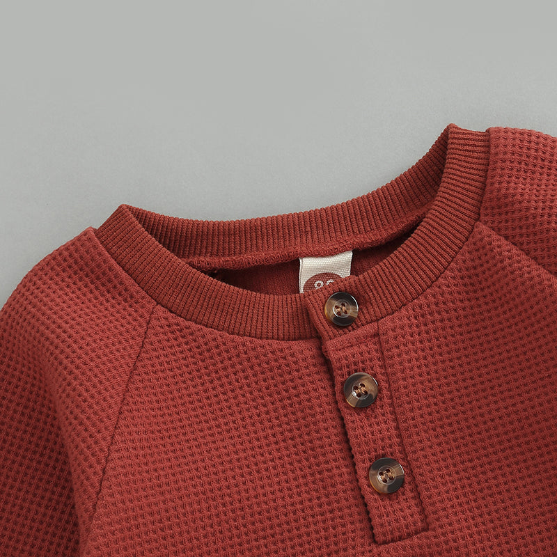 Casual Fall Winter Baby Boy Girl Clothes Set Newborn Infant Toddler Button Tops Pants Casual Outfits Clothing