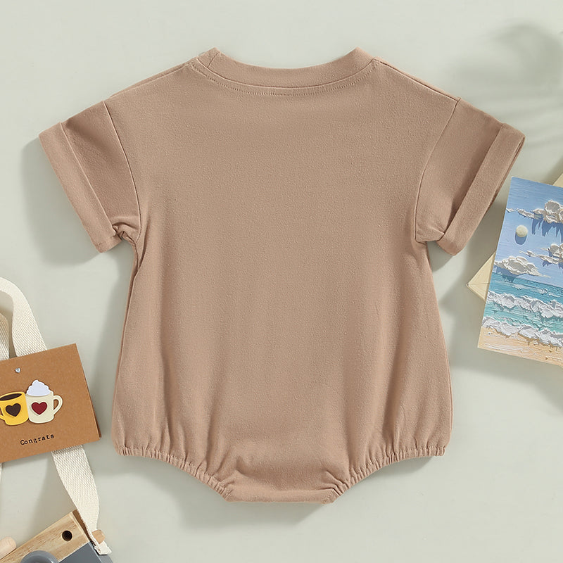 0-24M Baby Boys Girls Summer Casual Rompers Clothes Solid Short Sleeve O-neck Loose Jumpsuits Playsuits