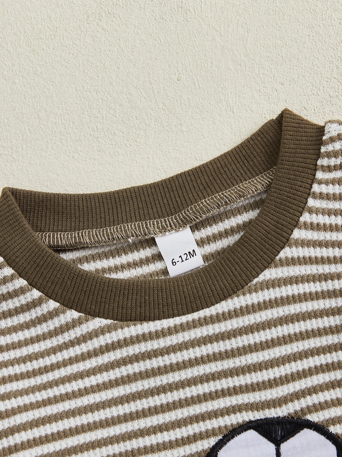 Lioraitiin Toddler Baby Boy Fall Outfit Rugby Embroidery Striped Long Sleeve Sweatshirt and Elastic Pants 2 Piece Clothes