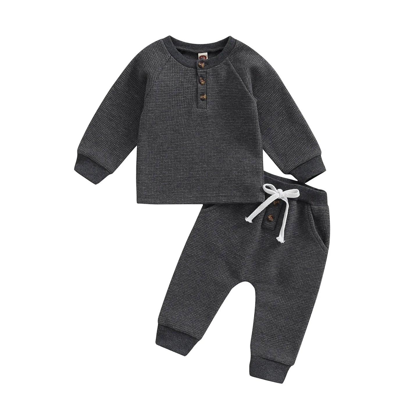 Casual Fall Winter Baby Boy Girl Clothes Set Newborn Infant Toddler Button Tops Pants Casual Outfits Clothing