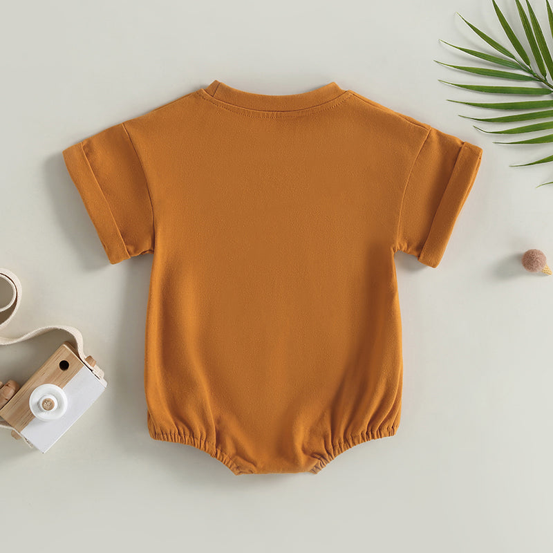 0-24M Baby Boys Girls Summer Casual Rompers Clothes Solid Short Sleeve O-neck Loose Jumpsuits Playsuits